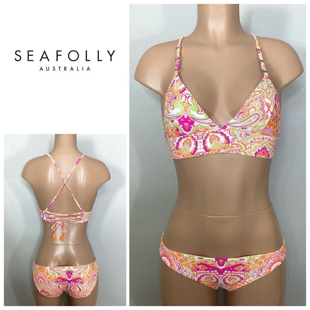 New. Seafolly floral paisley bikini set. S/M. Retails $179